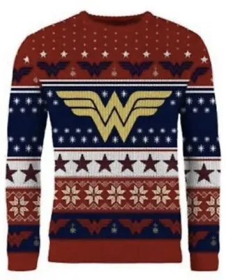 $38.34 • Buy Small 39  Inch Chest Wonder Woman Ugly Christmas Xmas Jumper / Sweater By DC