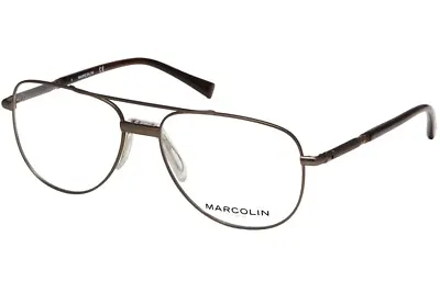 Marcolin Eyewear MA3030 007 Silver Brown Metal Eyeglasses Frame 57-17-140 • $95.60