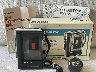 Sanyo Vintage Mini-Size Cassette Recorder M 1001 M1001 NOS Working • $49.50