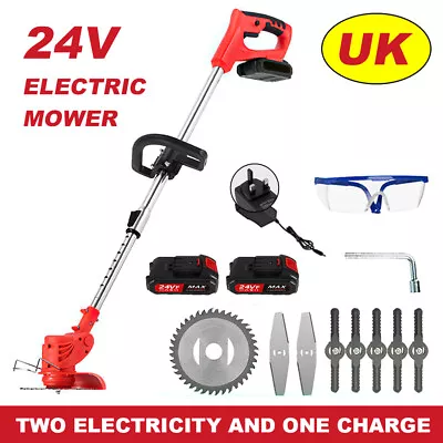 Electric Weed Eater Lawn Edger Cordless Grass String Trimmer Cutter 24V &Battery • £34.99