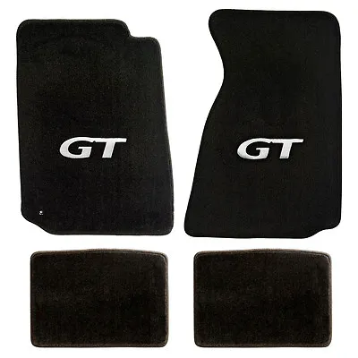 NEW! 1994 - 2004 Mustang Black Carpet Floor Mats With GT Logo Silver Set • $149.95