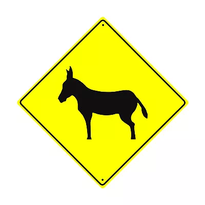 Donkey Xing Diamond Sign Crossing Symbol Animal Road Aluminum Metal Yield Sign • $14.99