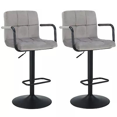 Modern Bar Stools Set Of 2 With Back And Arms For Kitchen Counter Stools Swivel • $159.98