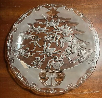 MIKASA 12 Days Of Christmas Pretty Glass Serving Platter 15 1/2  Vintage EUC • $15