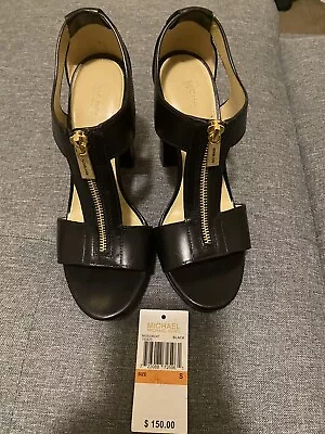 Michael Kors Berkley Black Leather Platform Sandles • $98.50