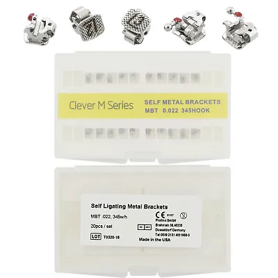 Orthodontic Self-Ligating Brackets 0.022 MBT Interactive 345HK Metal Braces GAC • $59.47