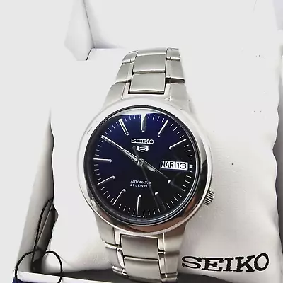 Seiko 5 Deep Blue Dial 21 Jewel Automatic Day Date 7S26 • $89.97