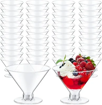 Open Box 100 Pcs Plastic Martini Glasses 5oz Clear Cocktail Glasses Plastic Mini • $19.10