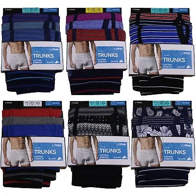 Mens 3 Pack Trunks M S Cool Fresh Cotton Rich Boxer Shorts Keyhole Fly UK Size • £14.50