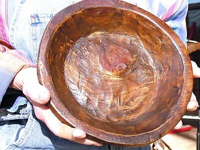 Hand Carved ROUND Wooden Dough Bowl Treenware 2720 • $42.99