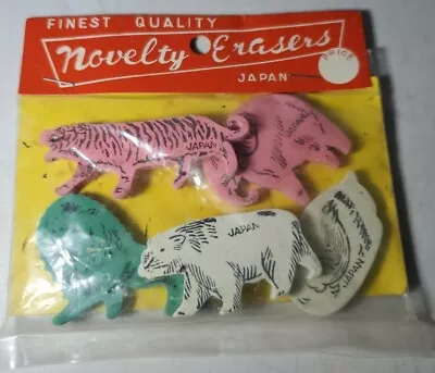 Vintage Novelty Animal Erasers New Old Stock Made In Japan  • $51.31