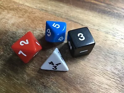 Small Lot Of D & D Dice. White Blue Red Black  • $4