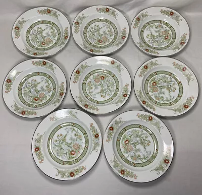 8 Mikasa Fine China KABUKI L9011 Rim Soup Pasta Bowls Green Floral Japan - 8.25  • $49.99