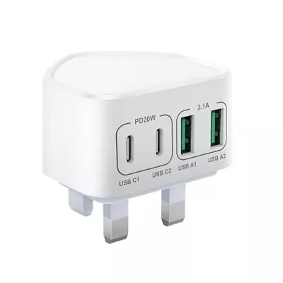 40W USB C Plug Fast Charge UK 4-Port Multi USB Charger Plug Fast Charging Plu... • £14.18