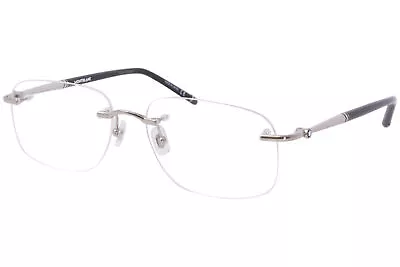Mont Blanc Established MB0071O 004 Eyeglasses Men's Silver Rimless Optical Frame • $199.95