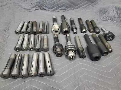 R8 Tool Holder Lot End Mill Drill Chuck Arbors Collets. • $31