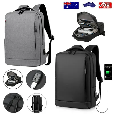 Anti-theft Backpack USB Charging Waterproof Travel Laptop Shoulder School Bag AU • $27.43