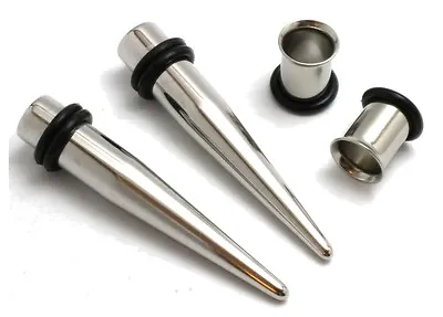 1g Gauge 7mm Pair Stainless Steel Tapers And Tunnels Ear Stretching Kit Plugs • $15.99