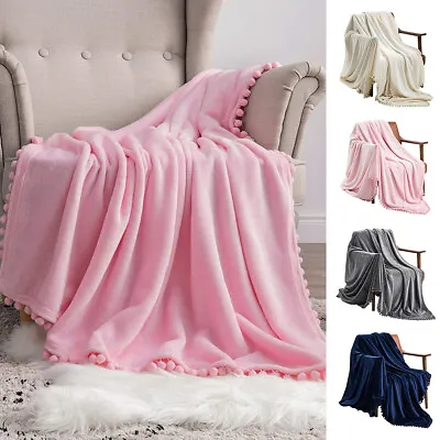 Fleece Blanket Sofa Bed Throw Light Weight Soft Fur Mink Double King Large Size • $27.09