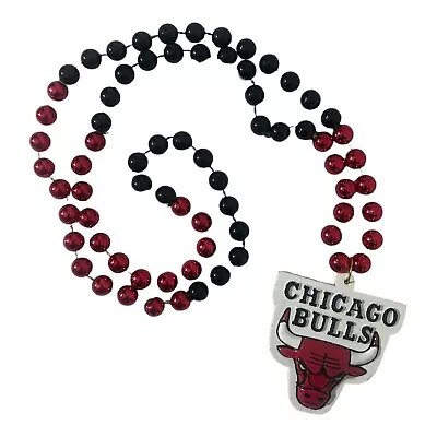 Chicago Bulls Mardi Gras Beaded Necklace NBA Bead Beads • $10