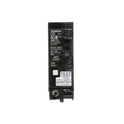 $59.01 • Buy Siemens Circuit Breaker 30 Amp Single-Pole Type QPF2 GFCI