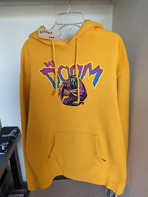 MF DOOM Gas Drawls Rap Logo Hoodie M Medium Yellow Purple Graphic • $72