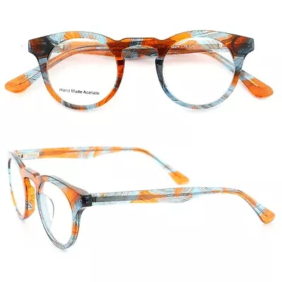 Women Round Tortoise Eyeglass Frames Men Vintage Acetate Glasses Fashionable • $24.99