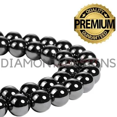 £3.39 • Buy Quality Hematite - Shamballa Round Gemstone Beads 6mm 8mm 10mm Select Size