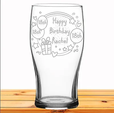 £9.99 • Buy Personalised Engraved Pint Glass Gift Birthday Present 18th 30th 40th 50th 60th