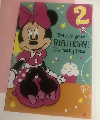 Happy Birthday 2 Years Old Minnie Mouse Hallmark Greeting Card Disney • $3.69
