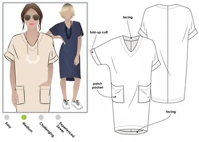 £17.99 • Buy Style Arc Ladies Sewing Pattern Adeline Dress (MLDW044S-M)