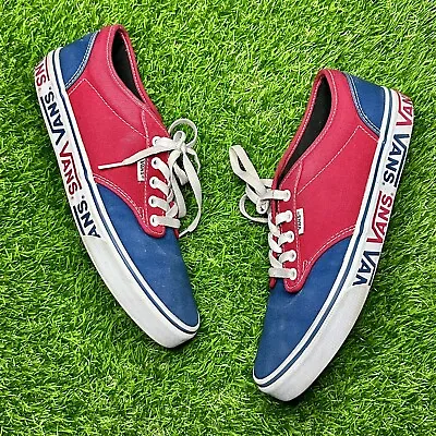 Vans Shoes Sneakers Red White Blue Atwood Men Size 9.5 Rare Og Women’s Size 11 • $37.99