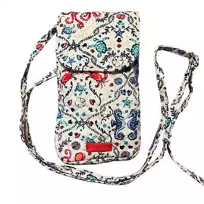 Vera Bradley Phone Case Crossbody Bag Sea Life Print Red White Blue • $20