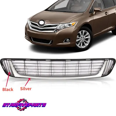 Fits Toyota Venza Wagon 2013-2015 Front Bumper Lower Grille Black+Silver • $29.98