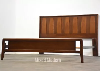 Mid Century Modern Walnut Full Bed • $1200