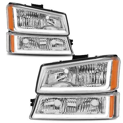 LED DRL Headlights For 2003-2007 Chevy Silverado Avalanche + Signal Bumper Lamps • $82.99