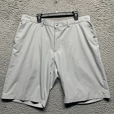 Adidas Mens Golf Shorts Size 40 Grey Shirt Gripper Classic Flat Front • $15.19