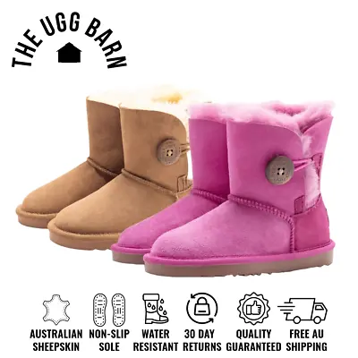 UGG Premium Sheepskin Kids Button Boots | Water Resistant | Non-Slip | Boy Girl • $69