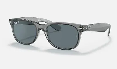 RayBan New Wayfarer Classic Transparent Grey/Dark Blue Polarized 55mm Sunglasses • $132.96