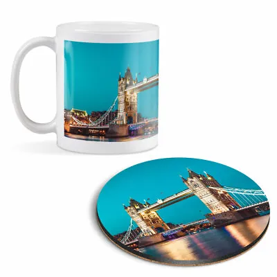 Mug & Round Coaster Set - Tower Bridge London England #2492 • £9.99