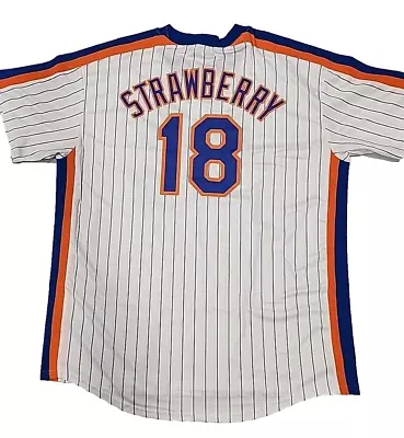 Darryl Strawberry #18 New York Mets Throwback Replica SGA Jersey Size XXL Mens • $44.18