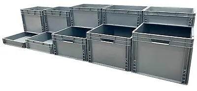 Euro Stacking Heavy Duty Plastic Storage Container Industrial Box Boxes Crates • £11.75