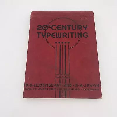 20th Century Typewriting Hardcover Art Deco Cover 1938 Typewriters Textbook VTG • $13.49