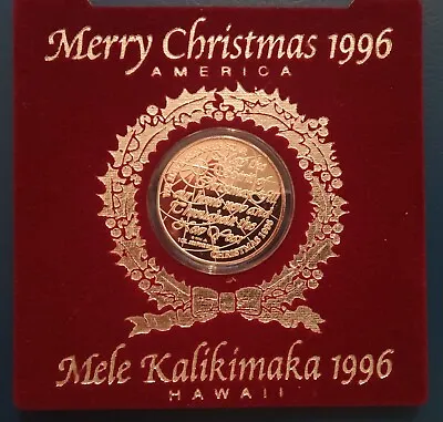 1996 Hawaiian Mele Kalikimaka/Merry Christmas 1oz Proof Coin #087 Of 500-New • $148.98