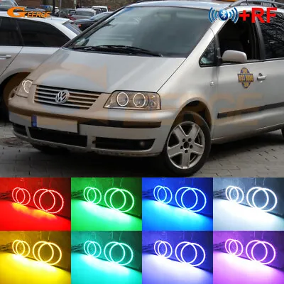 For Volkswagen VW SHARAN 7M Multi Color RGB LED Angel Eyes Kit Bluetooth APP • $49.03