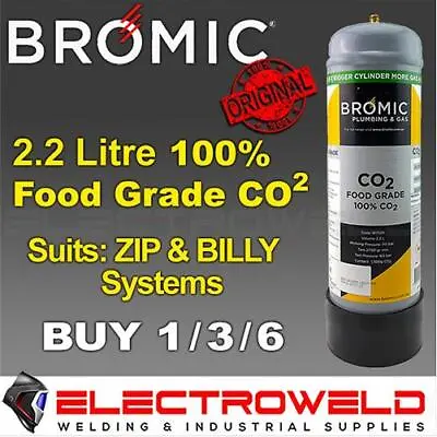 BROMIC C02 Food Grade Gas Cylinder Zip Billi Soda Carbonated Water Bubble Bottle • $76.95