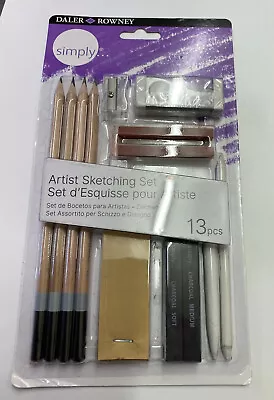 Daler-Rowney  Artist Sketching Set Pencil Drawing 13 Piece Set Charcoal Blending • £4.99