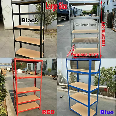 5Tier Metal Heavy Duty Strong Garage Shelves Shelving Racking Storage Adjustable • £29.60