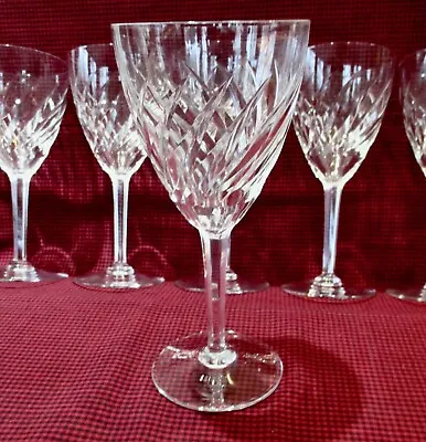 VNTG Val St. Lambert GEVAERT ARLENE Swirl Tall Water Or Wine Glass(es) 7.75 ~EUC • $20