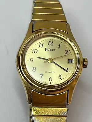 Working Vintage 1988 Or 1998 Ladies Gold Pulsar Quartz Watch BI • $24